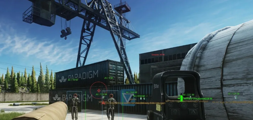 ESP player boxes in an Caliber raid